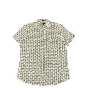 J. CREW Golden Marigold Men's Large Slim Short Sleeve Button Up Casual Shirt